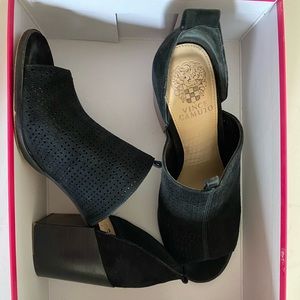 Vince Camuto Peep-toe Suede Bootie